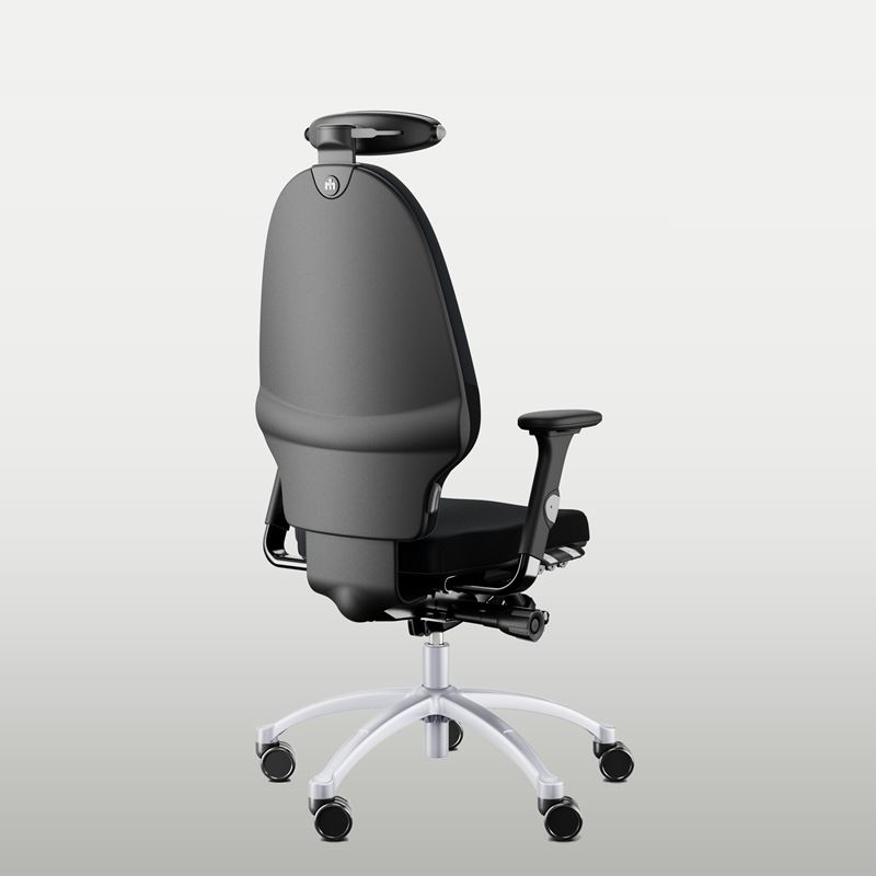 Kontorsstol RH Extend 120, svart klädsel, silverkryss