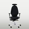 Office chair RH Extend 120, black upholstery, silver base