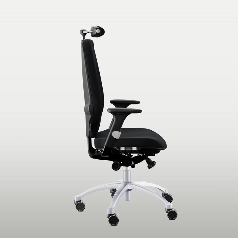 Kontorsstol RH Extend 120, svart klädsel, silverkryss