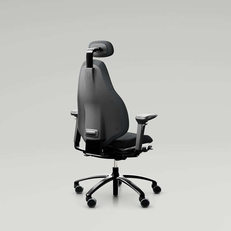 Kontorsstol RH Mereo 220, mörkgrå tygklädsel, svart