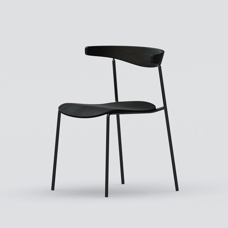 Stol Hug, Svartbetsad faner, svart lack