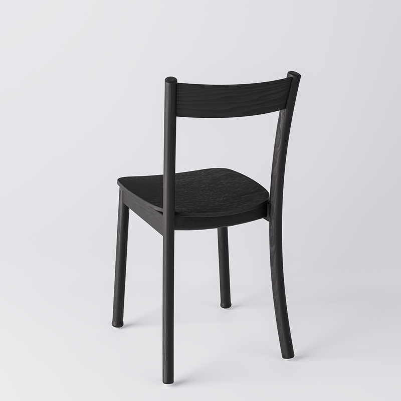 Trästol Arc, svartbetsad ask