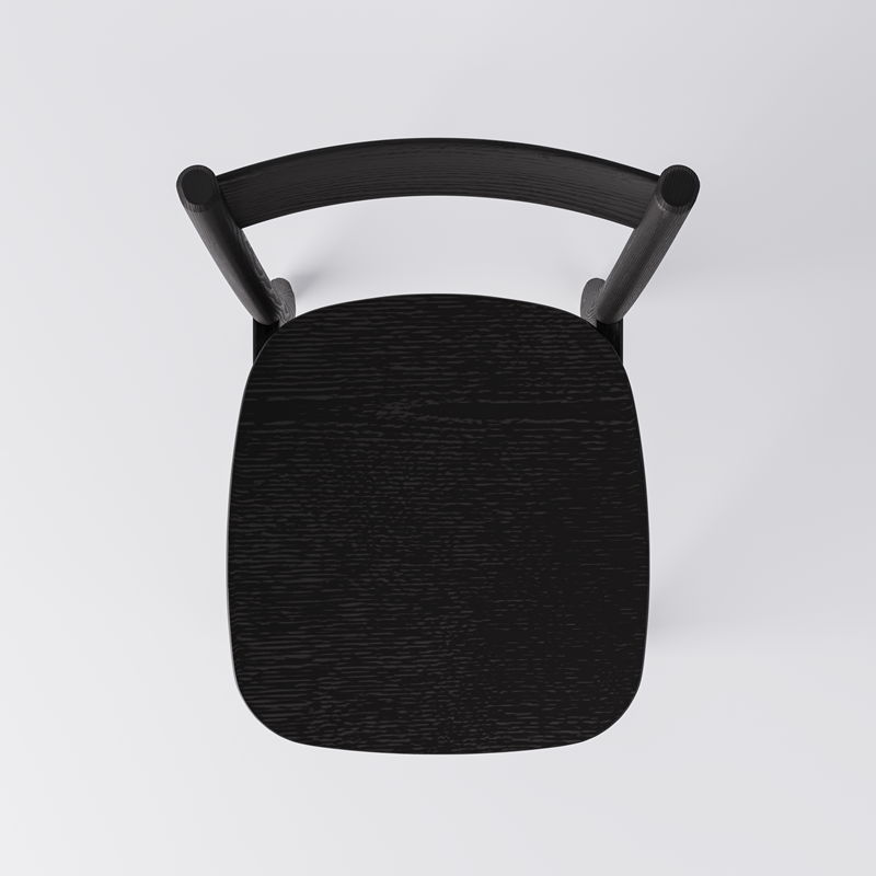 Trästol Arc, svartbetsad ask