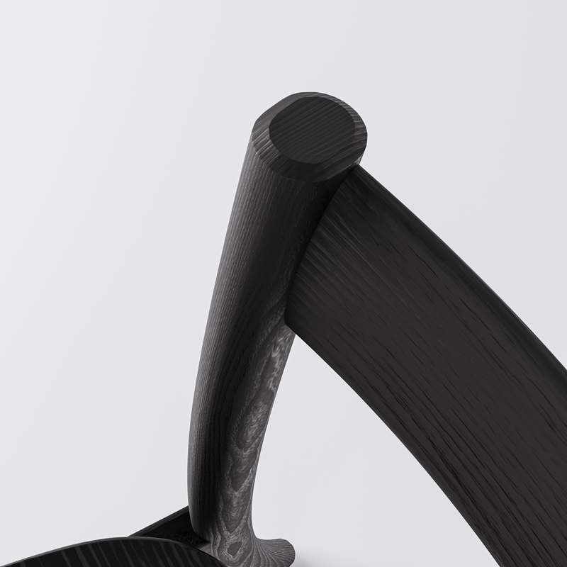 Trästol Arc, svartbetsad ask