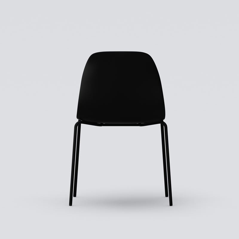 Stol Pelican, svart sittskal, svarta ben