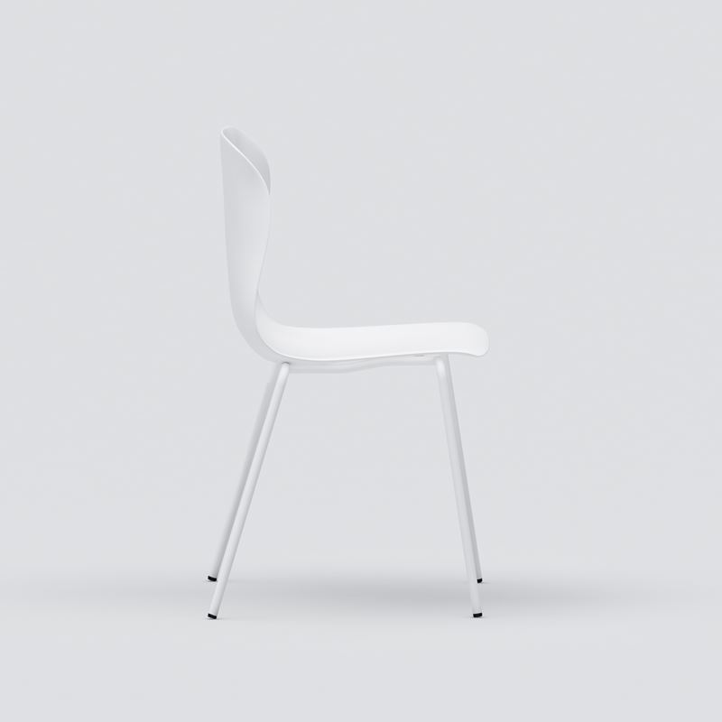 Canteen chair Pelican, white seat, white legs