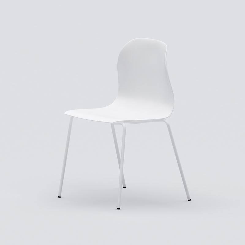 Canteen chair Pelican, white seat, white legs