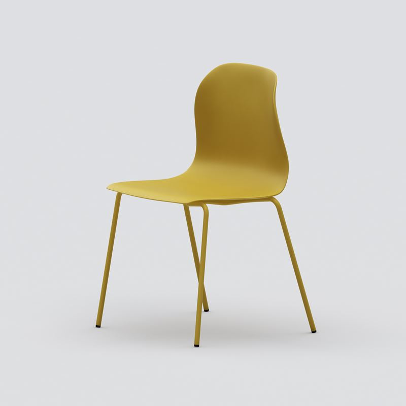 Canteen chair Pelican, yellow seat, yellow legs