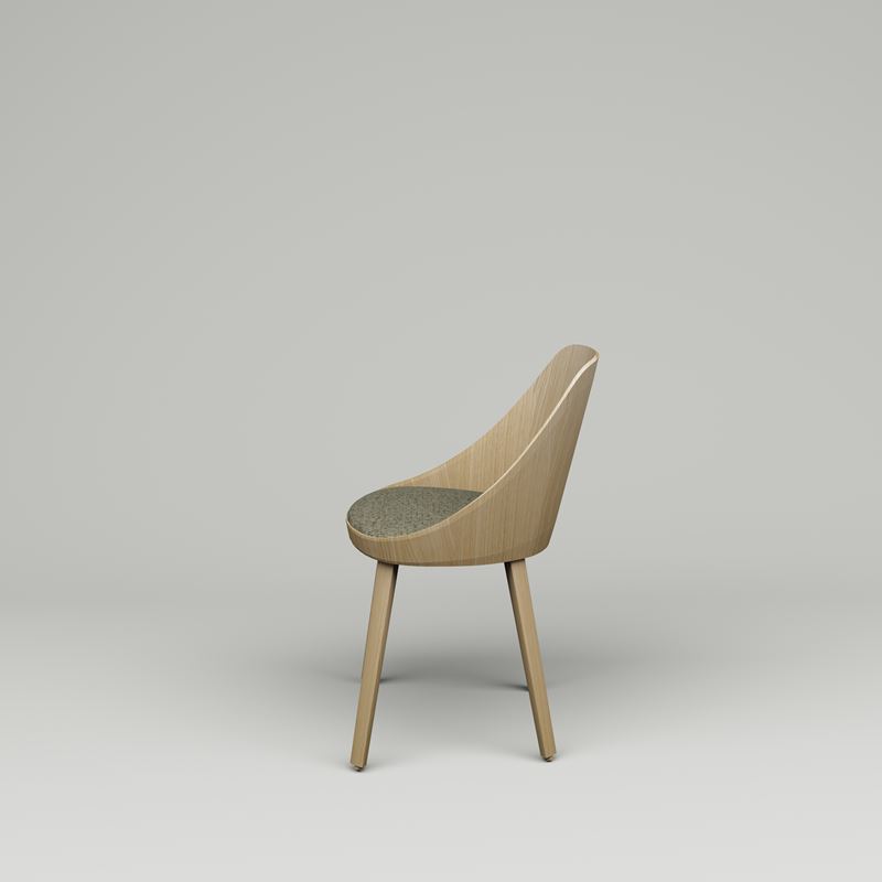 Kaiak tr&#228;stol, kl&#228;dd sits beige, ben och rygg ek