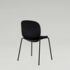 Shell chair RBM Noor 6050S with upholstered seat, black