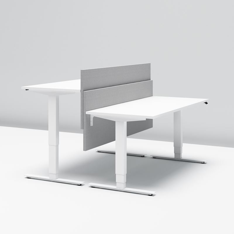 Bordssk&#228;rm tyg, Carlow gr&#229;, 1600x650, vita beslag