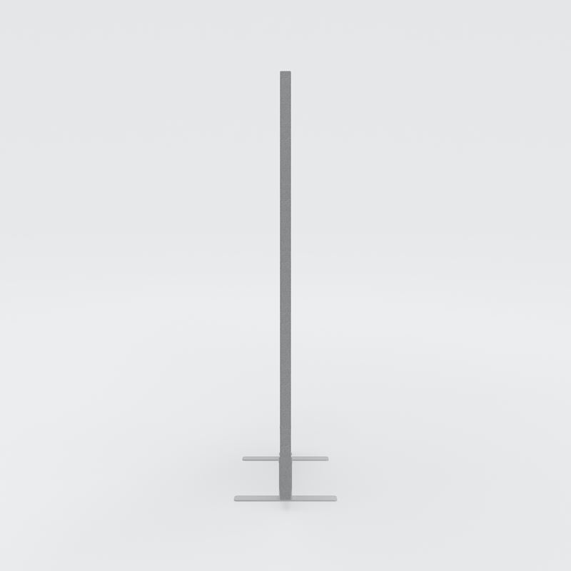 Skärmvägg tyg, Carlow grå, 630x1435, silver beslag