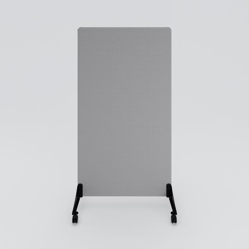 Sk&#228;rmv&#228;gg Sketch med vit skrivtavla, gr&#229;tt tyg, B1000 H1800