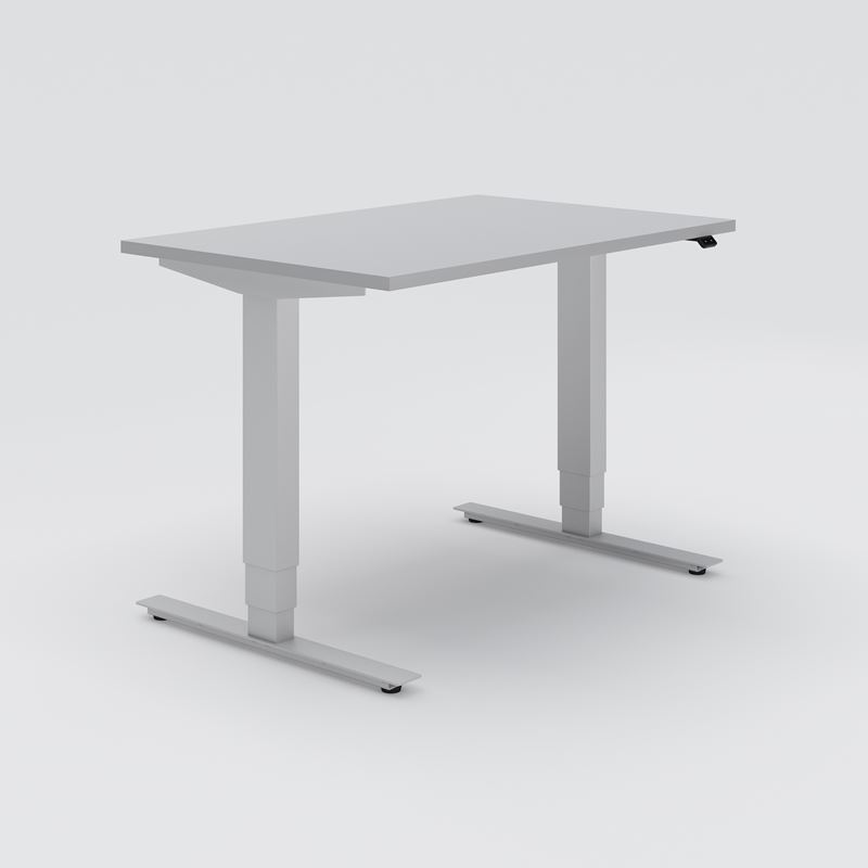 Sit-stand desk Opus Light, 1200x800, light gray laminate, silver