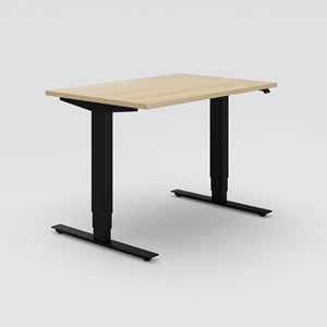 Sit-stand desk Opus Light, 1200x800, Oak veneer, black