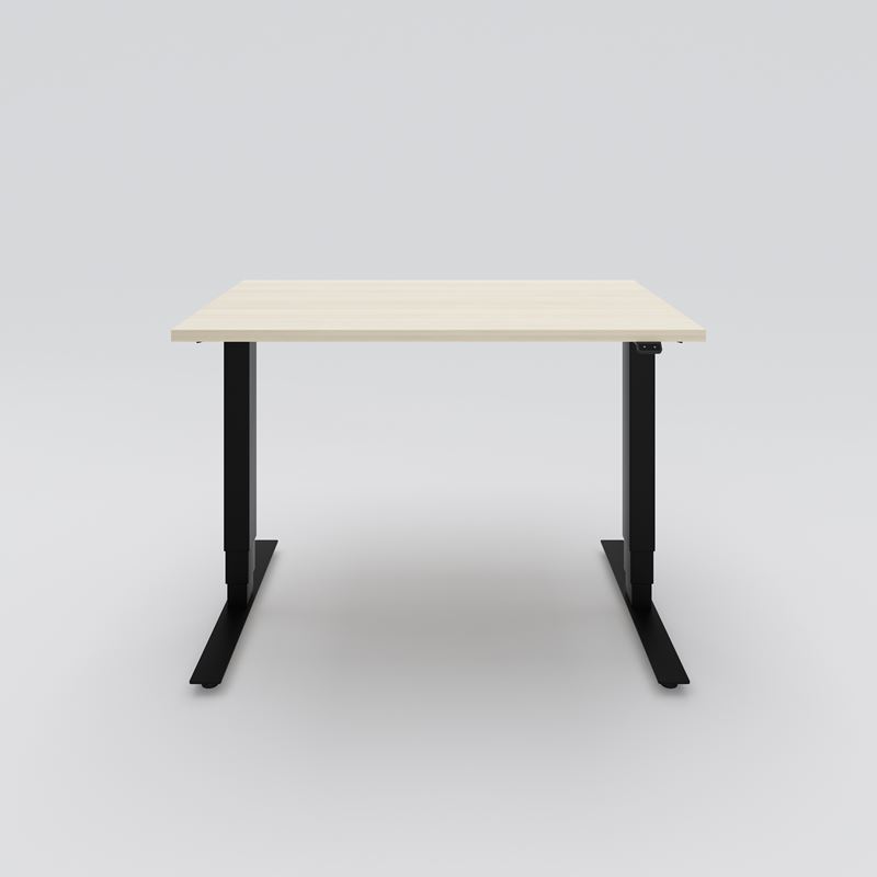 Höj- &amp; sänkbart skrivbord Opus Light, 1200x800, Ask faner, svart
