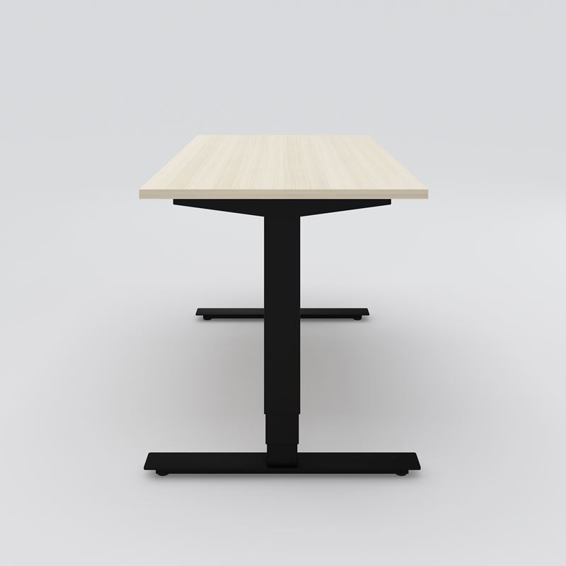 Höj- &amp; sänkbart skrivbord Opus Light, 1200x800, Ask faner, svart