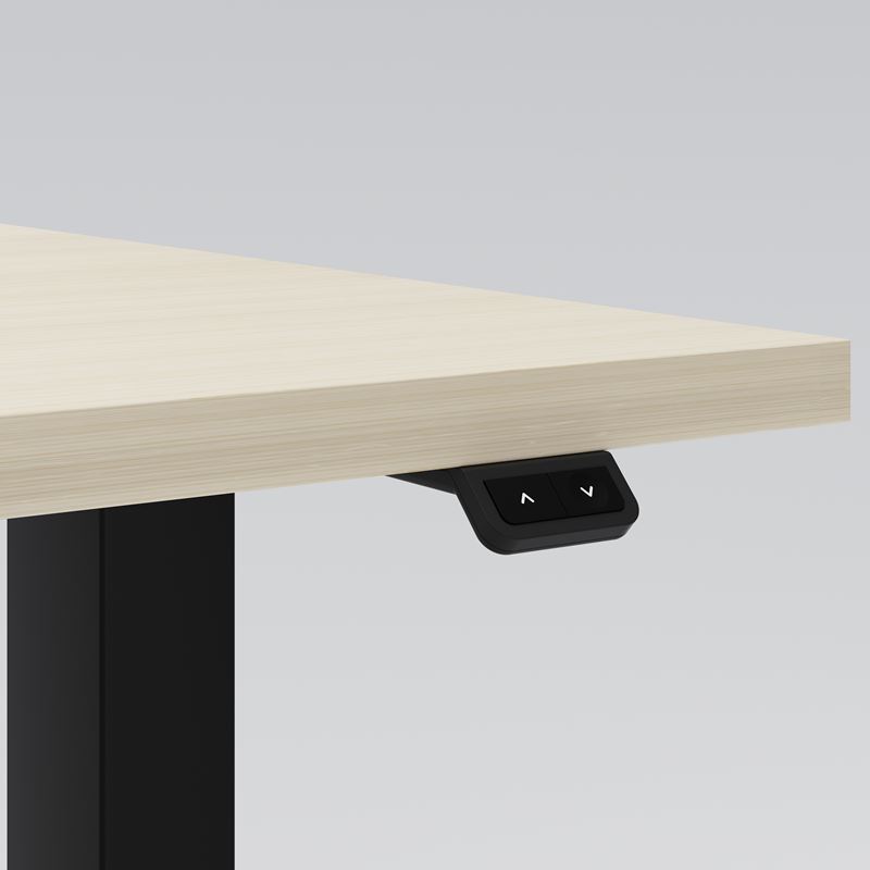 Höj- &amp; sänkbart skrivbord Opus Light, 1200x800, Ask faner, svart