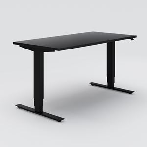 Sit-stand desk Opus Light, 1600x800, black linoleum, black