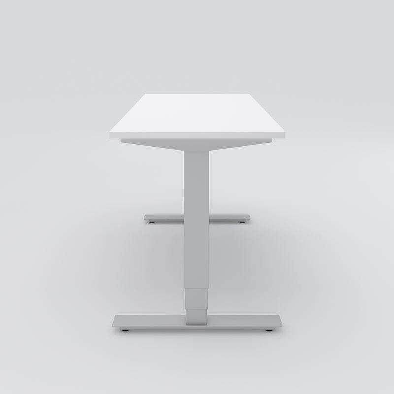 Höj- & sänkbart skrivbord Opus Light, 1200x800, vit laminat, silver