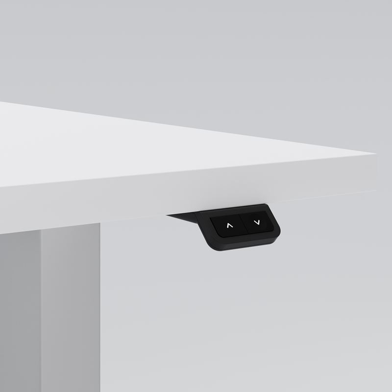 Höj- & sänkbart skrivbord Opus Light, 1200x800, vit laminat, silver