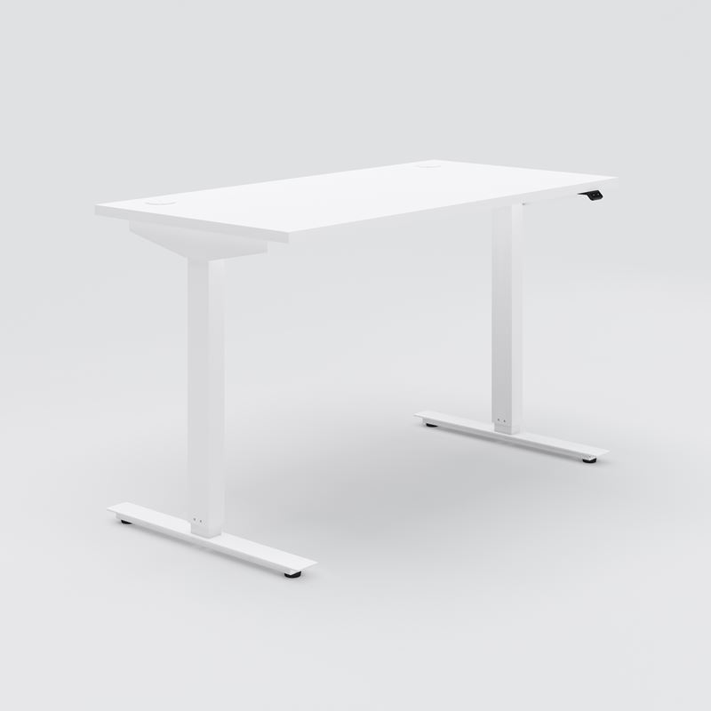 Stand-up desk, ELis, 1400x800, white / white incl. 2 cable grommets