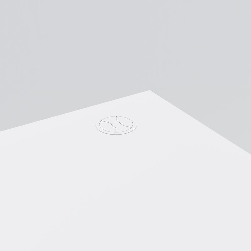 Stand-up desk, ELis, 1400x800, white / white incl. 2 cable grommets