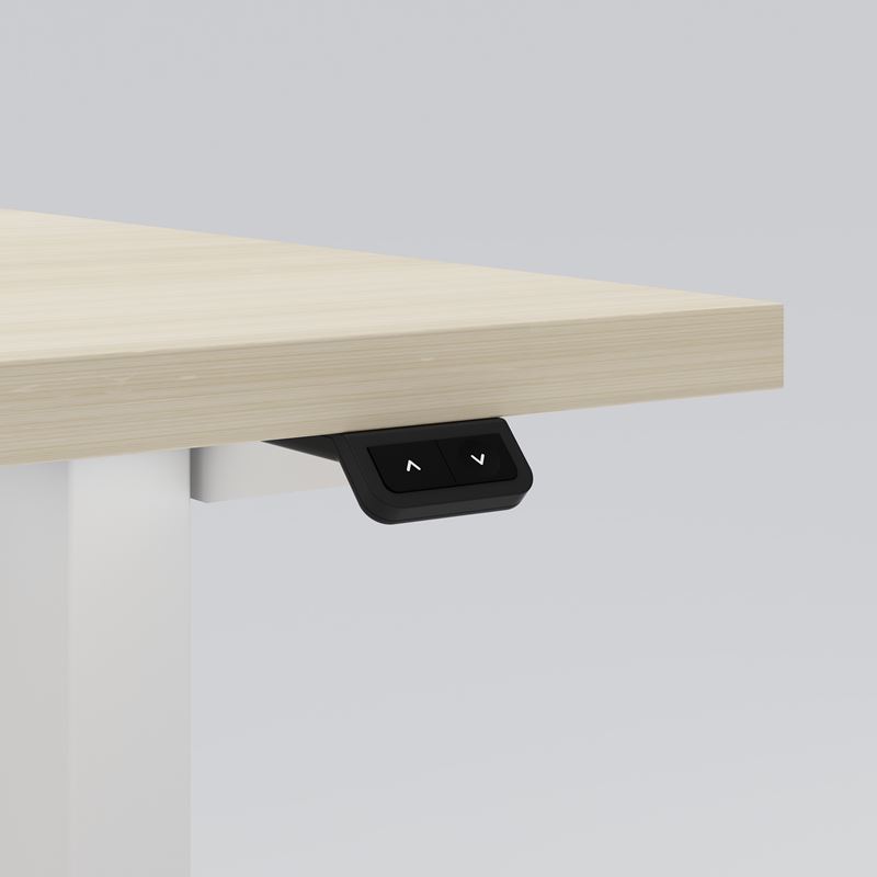 H&#246;j- &amp; s&#228;nkbart skrivbord ELis, 1200x700, ask, vitlack