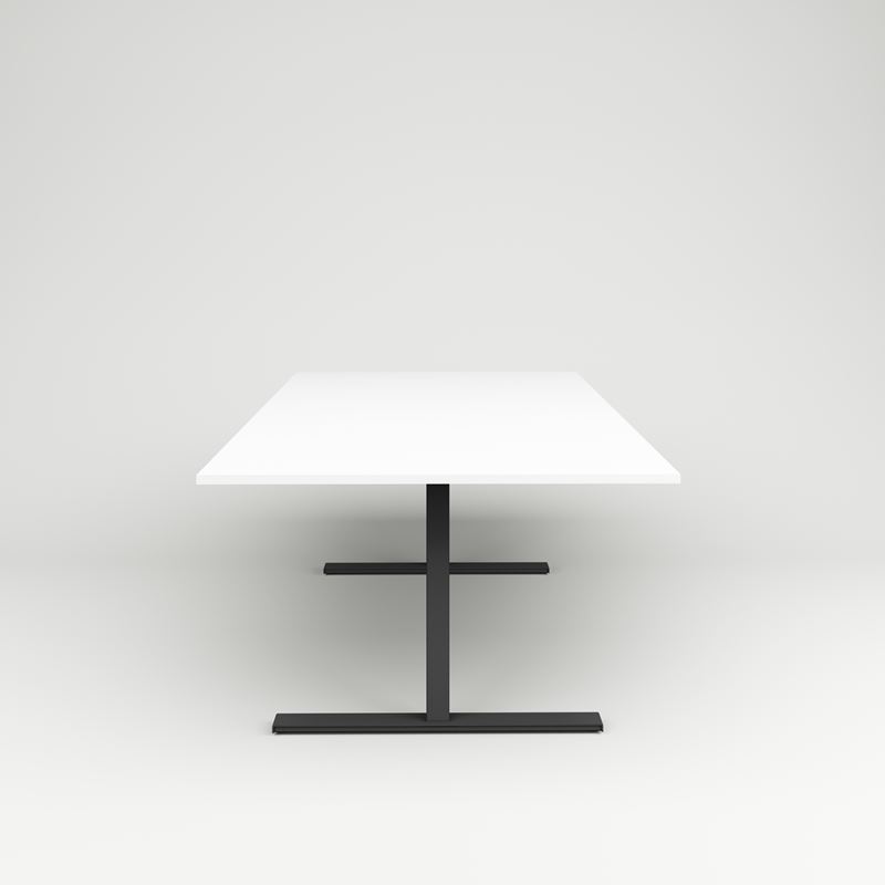 Konferensbord Access, 1800x1150x733, vit laminat, svart