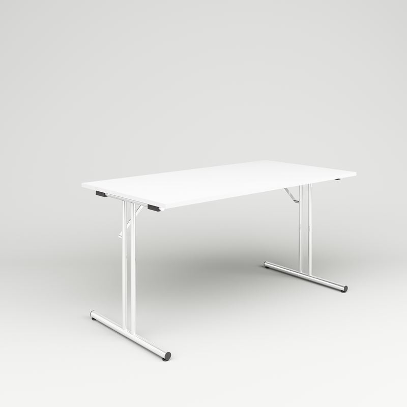 Folding table Allround, 1400x720, white laminate, chrome