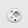 Powerdot, 1 Electric, 2 USB, 1 lead-through hole, white, &#216;80
