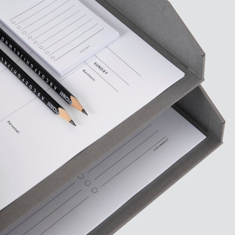 Brevkorg Organisera, grå