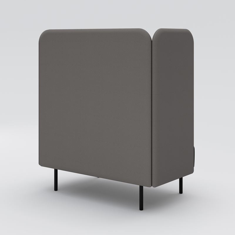 Soffa h&#246;g 2-sits, August, gr&#229;/svart kl&#228;dsel