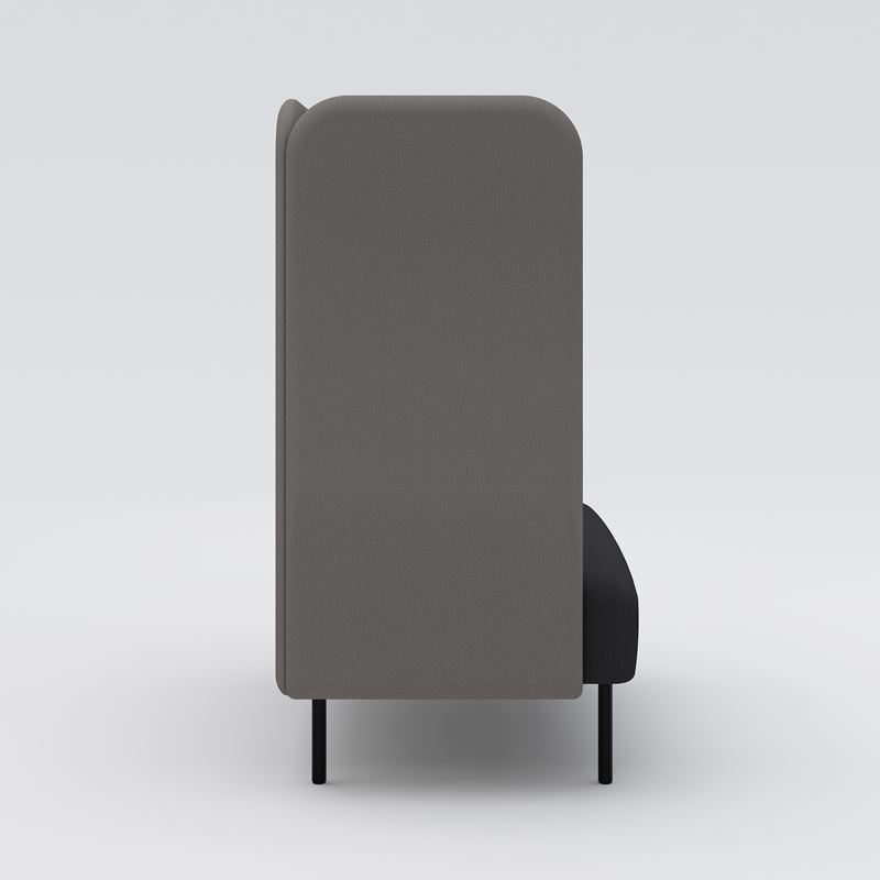 Soffa h&#246;g 2-sits, August, gr&#229;/svart kl&#228;dsel