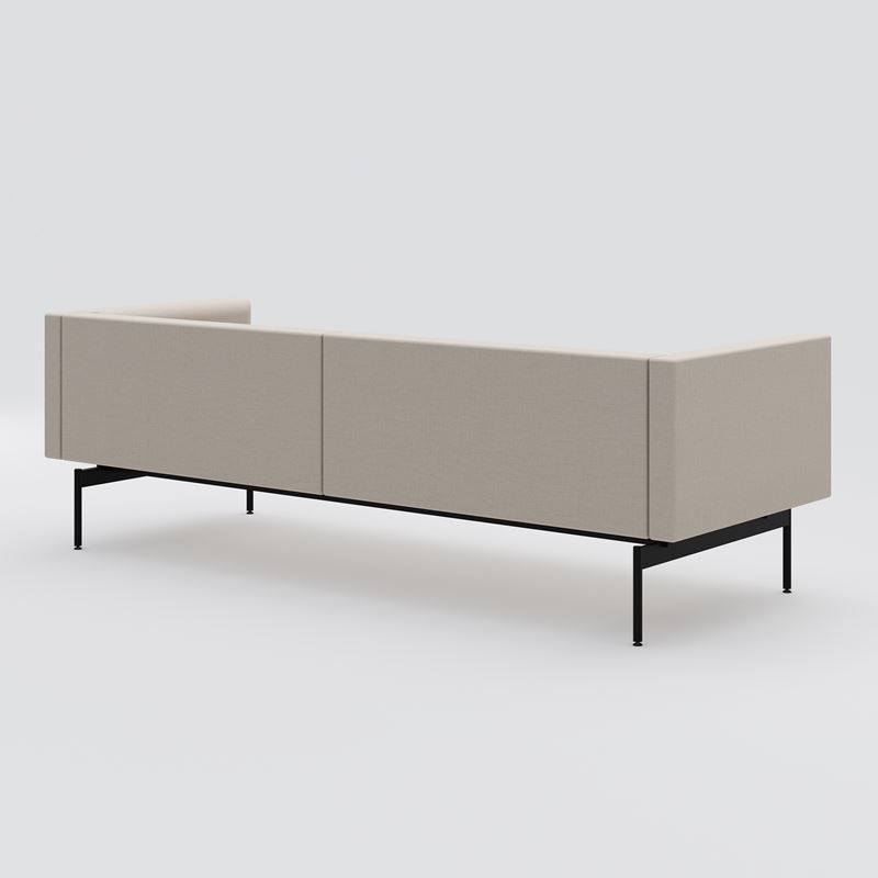 Sofa 3-seater Sans, black metal stand, light beige upholstery