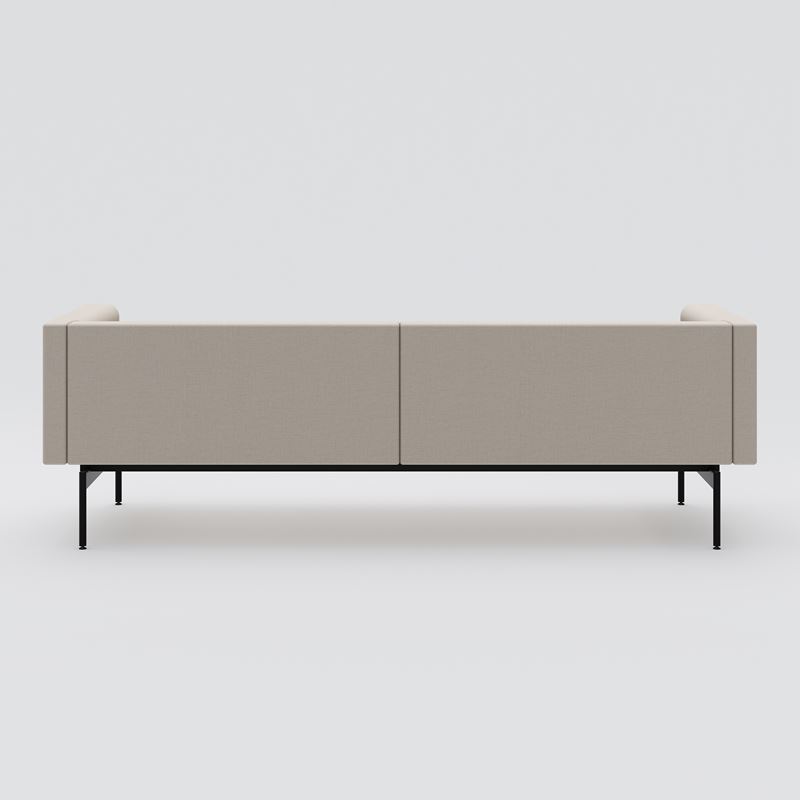 Sofa 3-seater Sans, black metal stand, light beige upholstery