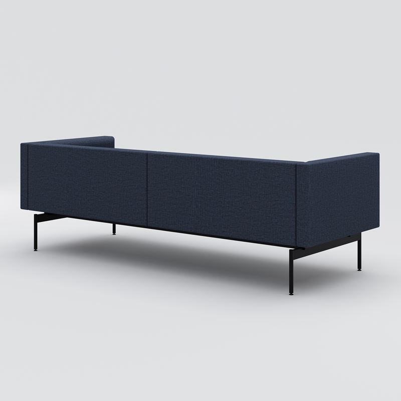 Soffa 3-sits Sans, svart metallstativ, royalblå klädsel