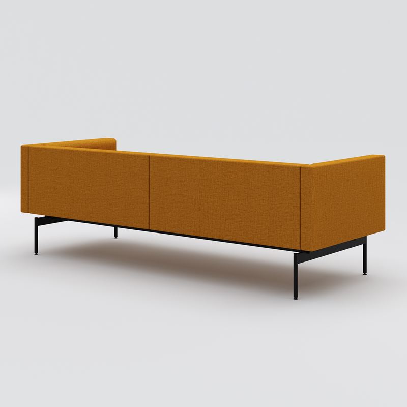 Sofa 3-seater Sans, black metal stand, mustard yellow