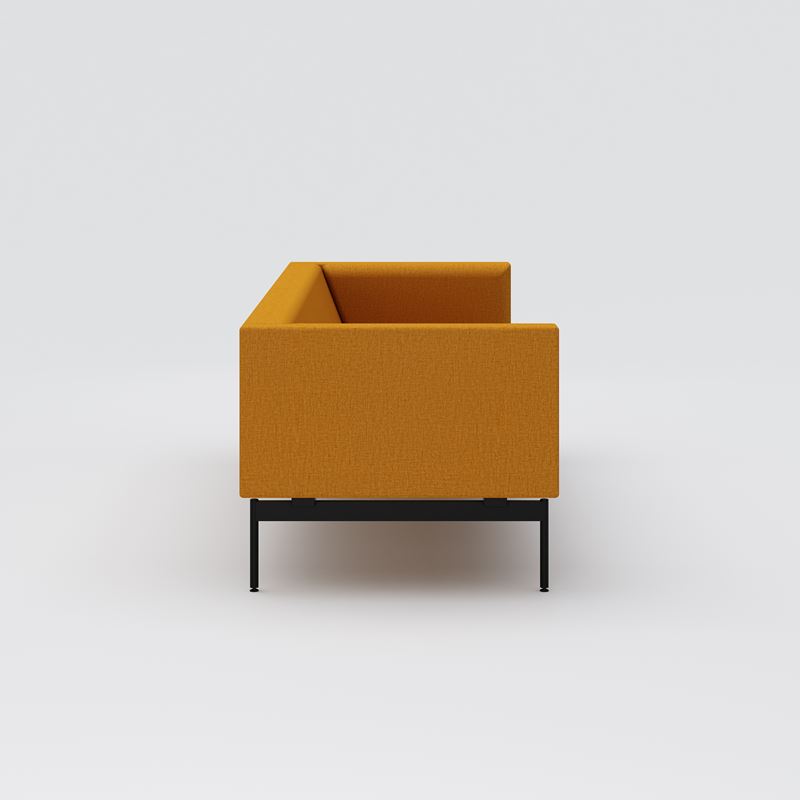 Sofa 3-seater Sans, black metal stand, mustard yellow
