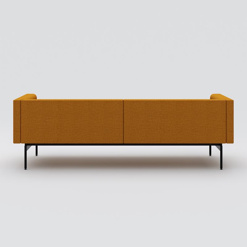 Sofa 3-seater Sans, black metal stand, mustard yellow
