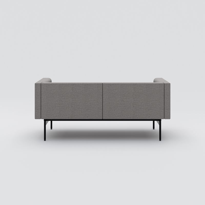 Sofa 2-seater Sans, black metal stand, gray-beige upholstery