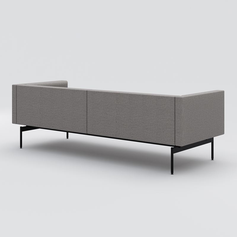 Sofa 3-seater Sans, black metal frame, gray upholstery