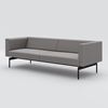 Sofa 3-seater Sans, black metal frame, gray upholstery