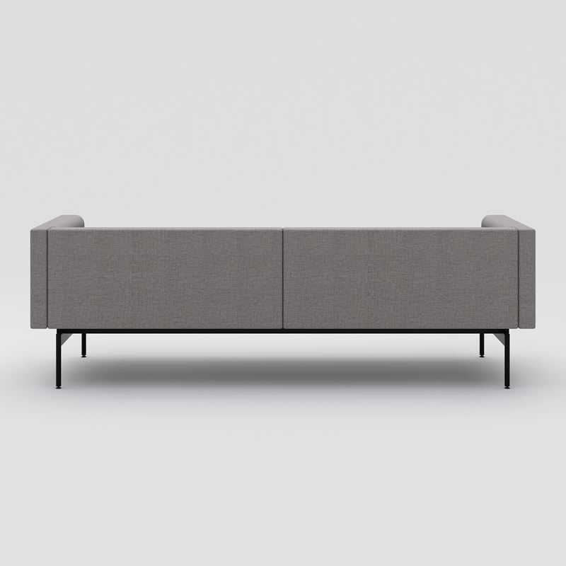 Sofa 3-seater Sans, black metal frame, gray upholstery