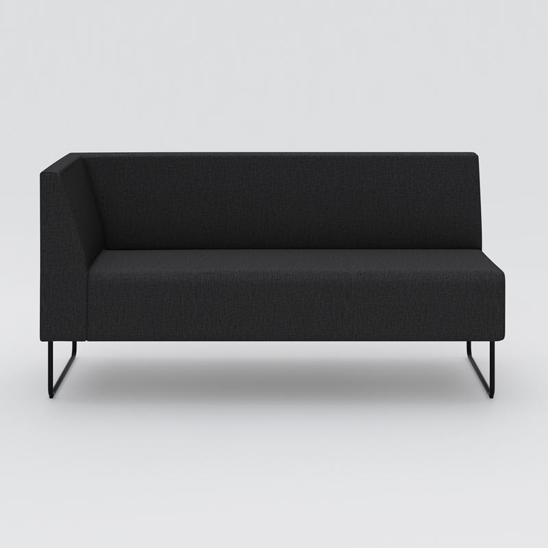 Modular sofa, Meeter, corner L1500 SH460 left, dark grey