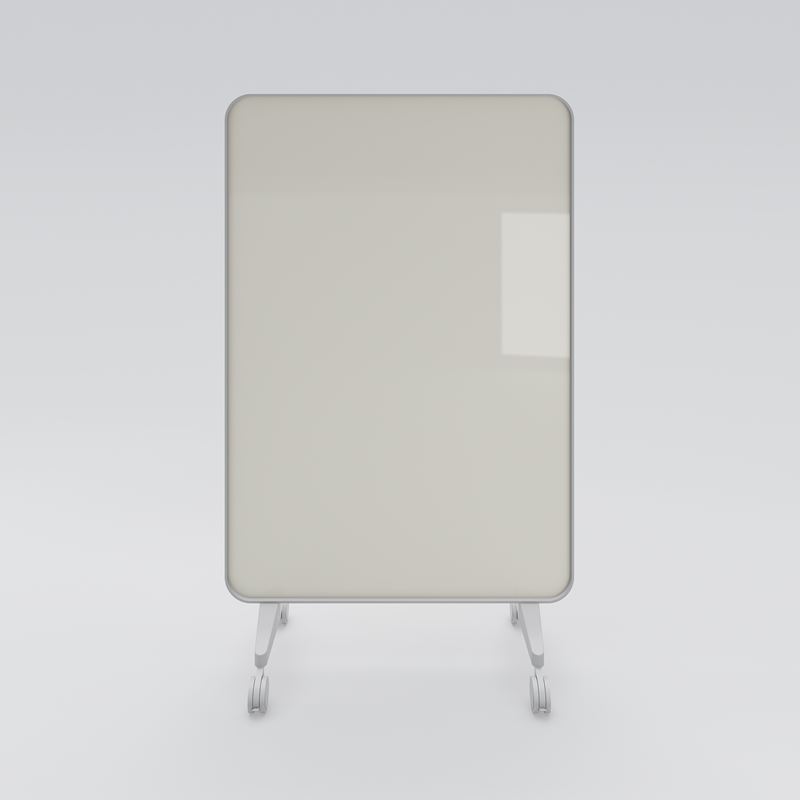 Mobile whiteboard Frame, 1200x1960, metal frame, light gray glass